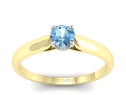 Pierścionek z topazem żółte białe złoto - p16342zbtp