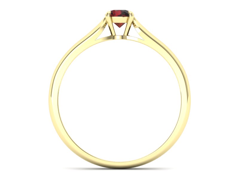 Złoty pierścionek z granatem żółte złoto - p16342zgr - 2