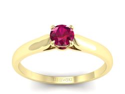 Złoty pierścionek z rubinem żółte złoto - p16342zr