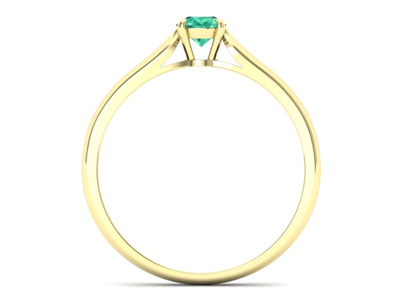 Złoty pierścionek ze szmaragdem żółte złoto - p16342zsm - 2