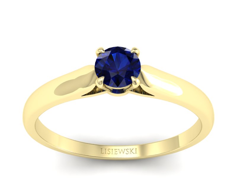 Złoty pierścionek z szafirem żółte złoto - p16342zsz - 1