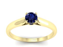 Złoty pierścionek z szafirem żółte złoto - p16342zsz