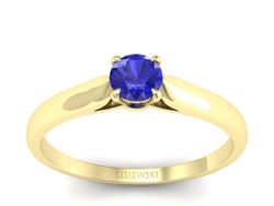Złoty pierścionek z szafirem żółte złoto szafir - p16342zszc