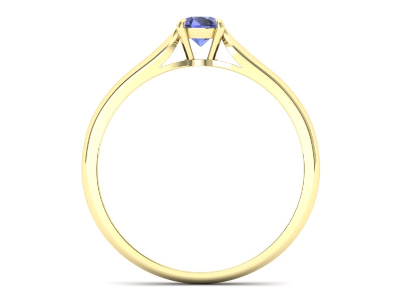 Złoty pierścionek z tanzanitem żółte złoto - p16342zt - 2