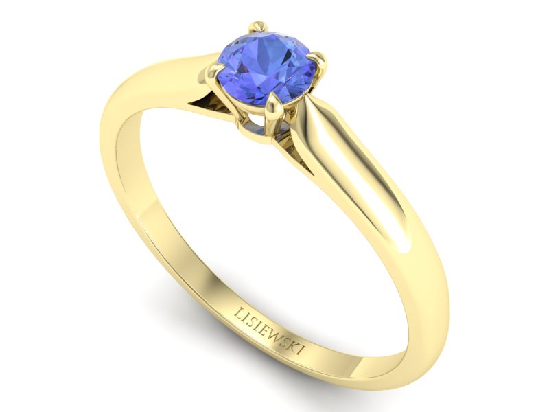 Złoty pierścionek z tanzanitem żółte złoto - p16342zt - 3