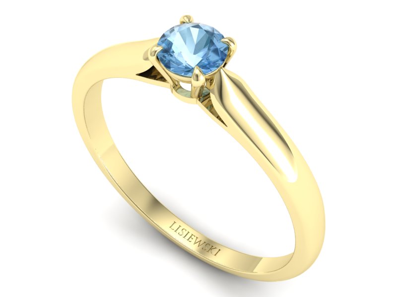 Złoty pierścionek z topazem żółte złoto - p16342ztp - 3