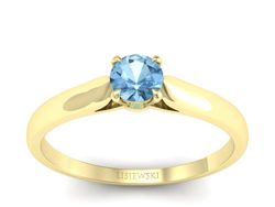 Złoty pierścionek z topazem żółte złoto - p16342ztp