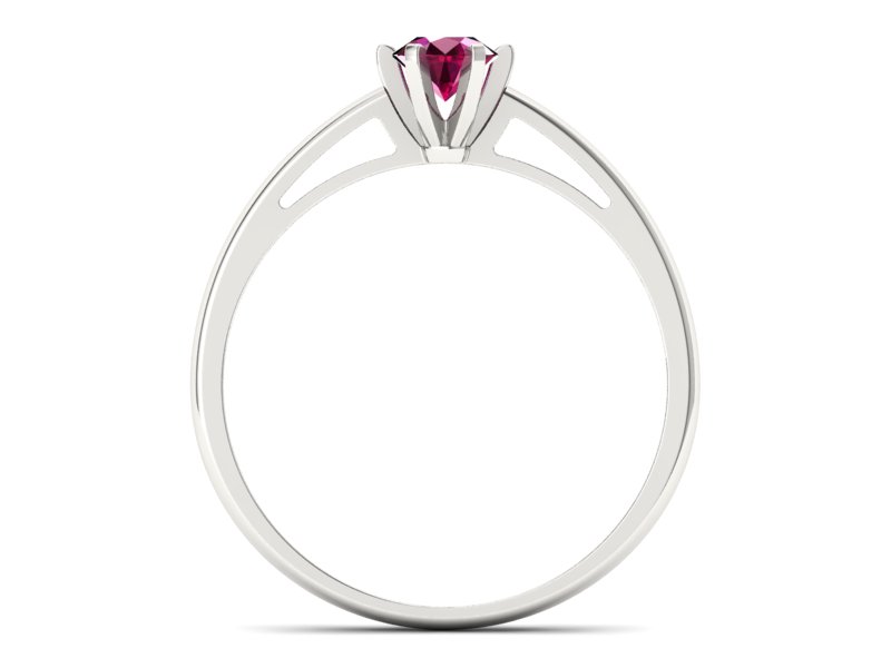 Złoty pierścionek z rubinem białe złoto - p16343br - 2