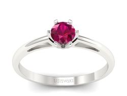 Złoty pierścionek z rubinem białe złoto - p16343br