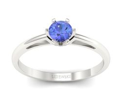 Złoty pierścionek z tanzanitem białe złoto - p16343bt