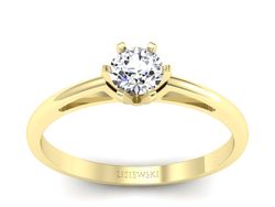 Złoty pierścionek z brylantem żółte złoto - p16343z