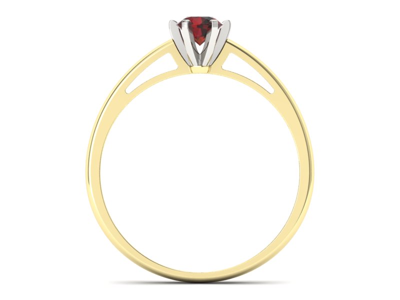 Pierścionek z granatem żółte białe złoto - p16343zbgr - 2