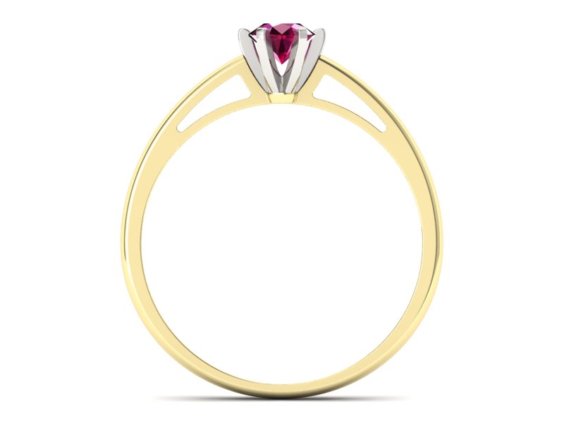 Pierścionek z rubinem żółte białe złoto - p16343zbr - 2