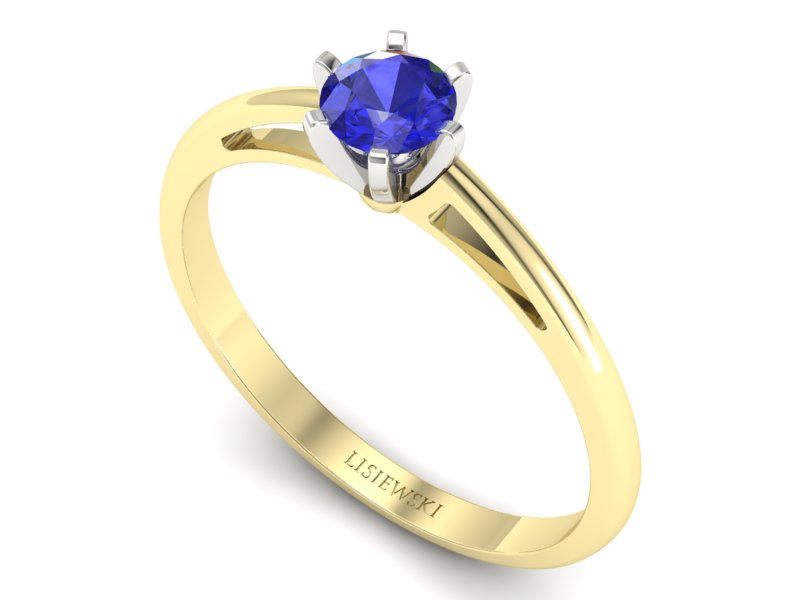 Pierścionek z szafirem żółte białe złoto - p16343zbszc - 3