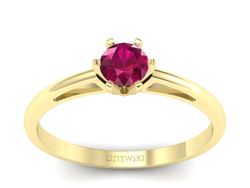 Złoty pierścionek z rubinem żółte złoto - p16343zr