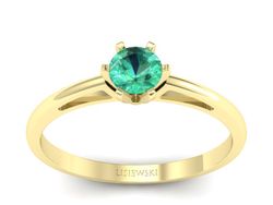 Złoty pierścionek ze szmaragdem żółte złoto - p16343zsm