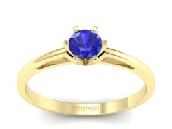 Złoty pierścionek z szafirem żółte złoto szafir - p16343zszc