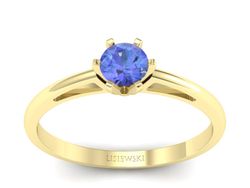 Złoty pierścionek z tanzanitem żółte złoto - p16343zt