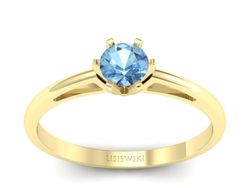 Złoty pierścionek z topazem żółte złoto - p16343ztp