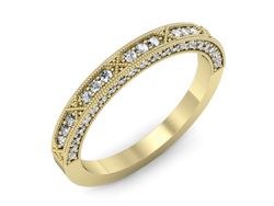 Obrączka z brylantami żółte złoto próba 585 - p16345z