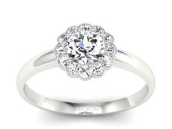 Złoty pierścionek z brylantami białe złoto - p16347b