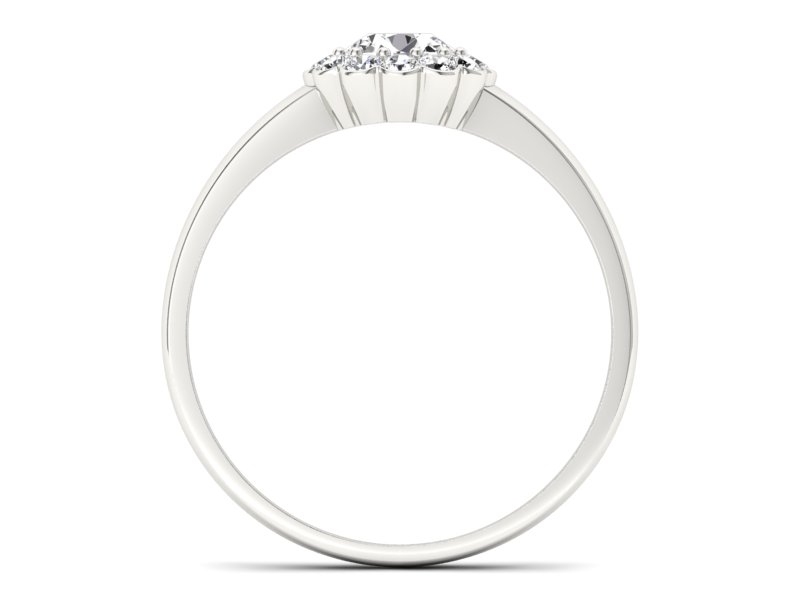 Złoty pierścionek z brylantami białe złoto - p16347b - 2