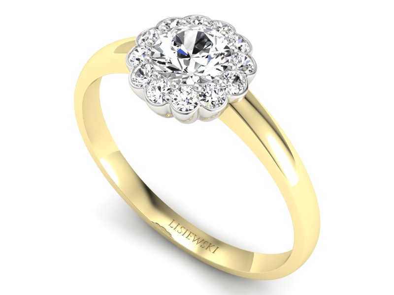 Pierścionek zaręczynowy z brylantami - p16347zb - 3