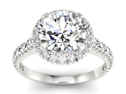 Złoty pierścionek z brylantami białe złoto - p16348b