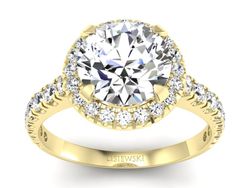 Złoty pierścionek z brylantami żółte złoto - p16348z