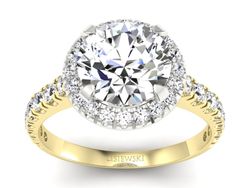 Pierścionek z diamentami żółte i białe złoto - p16348zb