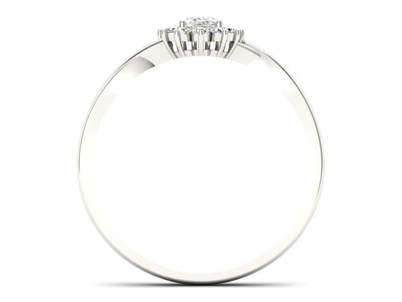 Pierścionek zaręczynowy z diamentami białe złoto - p16351b - 2