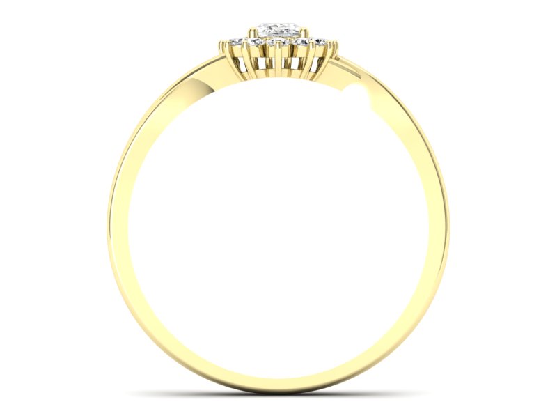 Pierścionek z diamentami z białego i żółtego złota - p16351z - 2