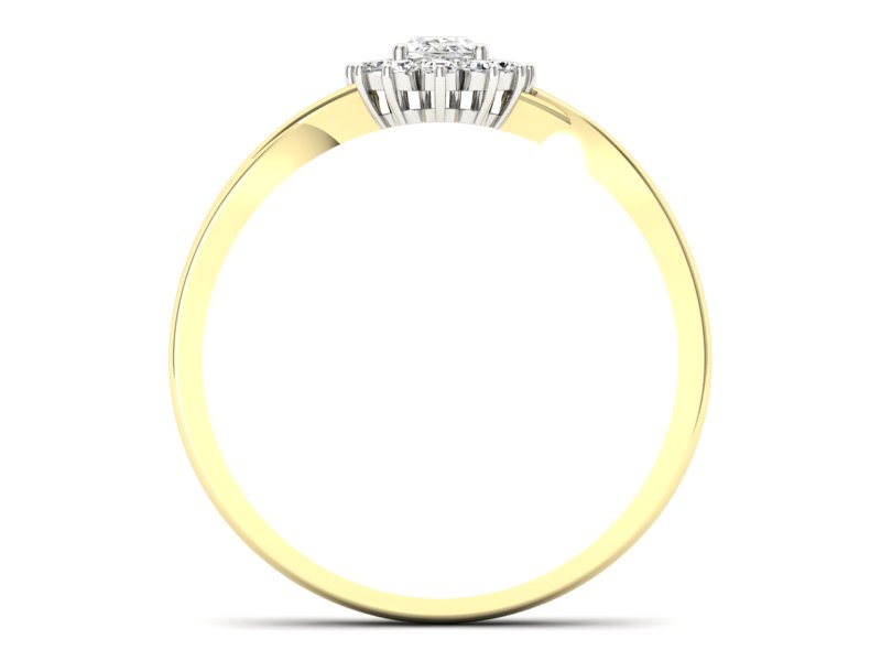 Złoty pierścionek z diamentami żółte złoto - p16351zb - 2