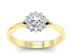 Pierścionek z brylantami żółte i białe złoto 585 - p16352zb
