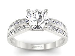 Złoty pierścionek z brylantami białe złoto - p16354b