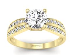 Złoty pierścionek z brylantami żółte złoto - p16354z