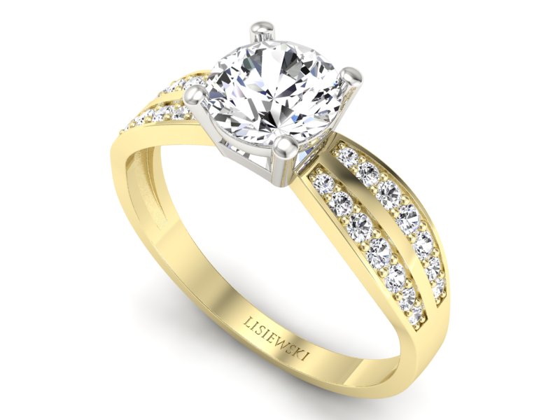 Pierścionek zaręczynowy z brylantami - p16354zb - 3