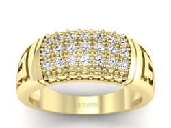 Złoty pierścionek z brylantami żółte złoto - p16357z