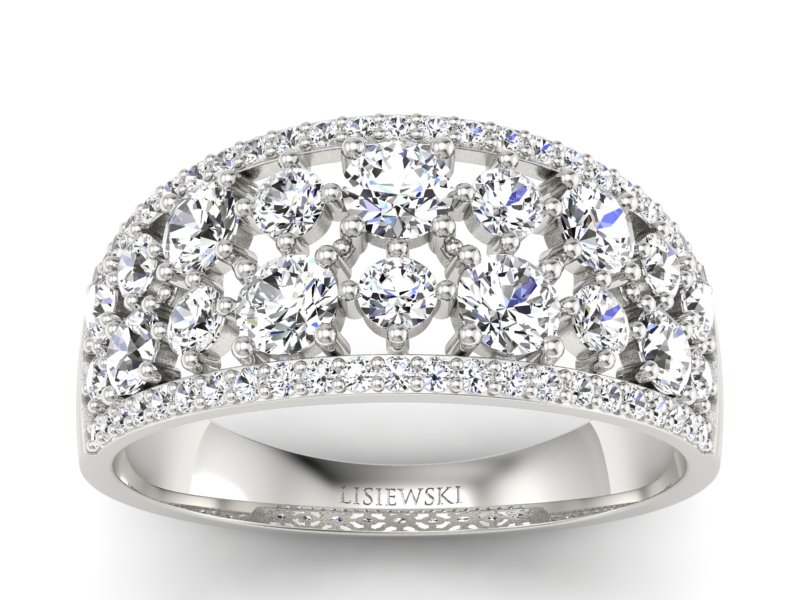 Złoty pierścionek z brylantami białe złoto - p16360b - 1