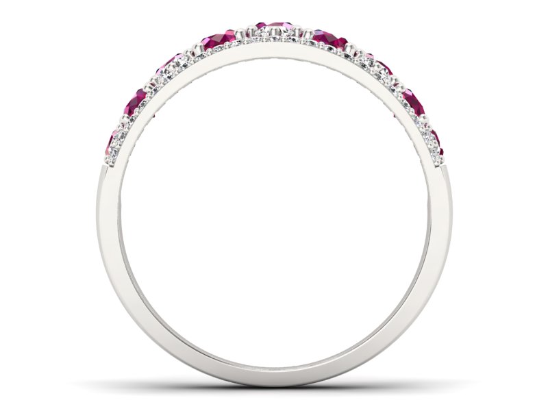 Złoty pierścionek z rubinami i brylantami - p16360br - 2