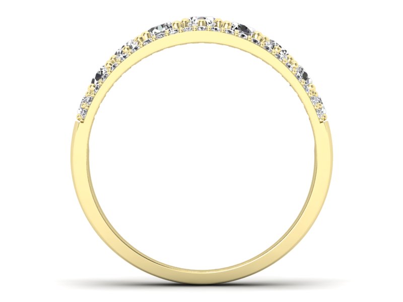 Złoty pierścionek z brylantami żółte złoto - p16360z - 2