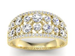 Złoty pierścionek z brylantami żółte złoto - p16360z