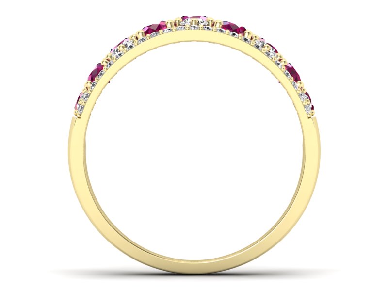 Pierścionek z rubinami i brylantami żółte złoto - p16360zr - 2