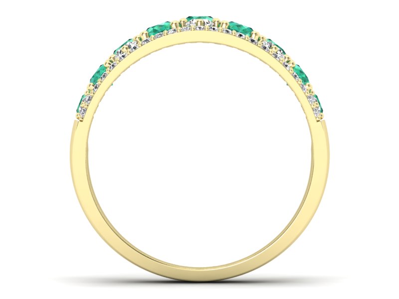 Złoty pierścionek ze szmaragdami i brylantami - p16360zsm - 2