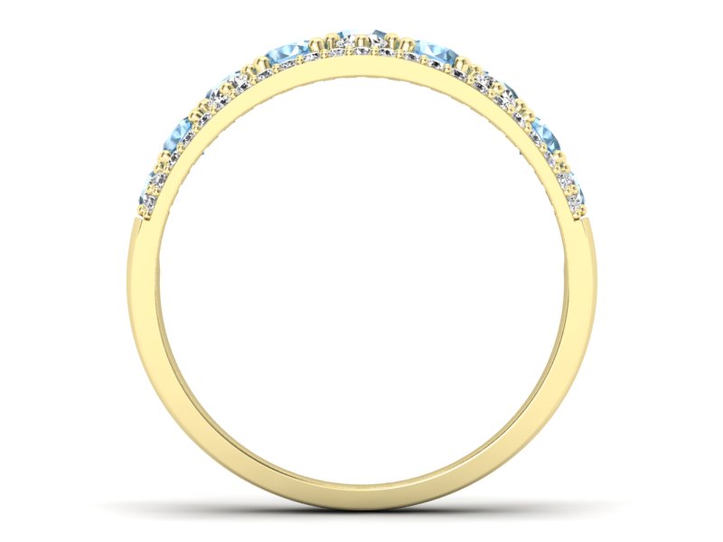 Pierścionek żółte złoto z topazami i brylantami - p16360ztp - 2