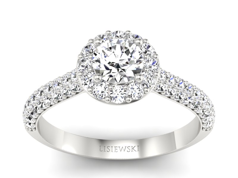 Pierścionek zaręczynowy z brylantami - p16364b - 1