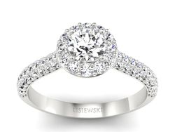 Pierścionek zaręczynowy z brylantami - p16364b