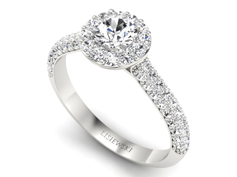 Pierścionek zaręczynowy z brylantami - p16364b - 3