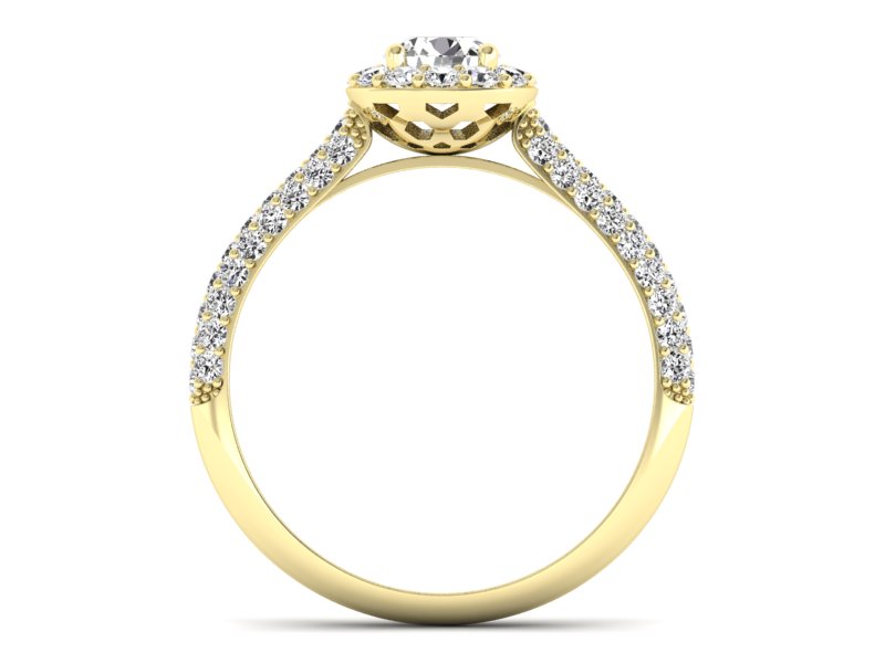 Pierścionek zaręczynowy z brylantami żółte złoto - p16364z - 2