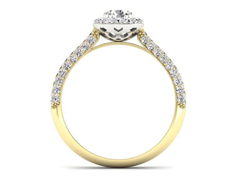 Złoty pierścionek z szafirem i brylantami - p16364zbszb - 2